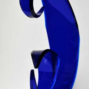 grae absi lucite acrylic sculpture, blue waves