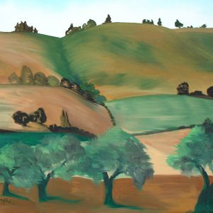 California hills oil on canvas by Grace Absi