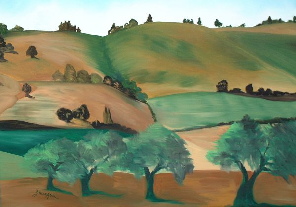 California hills oil on canvas by Grace Absi