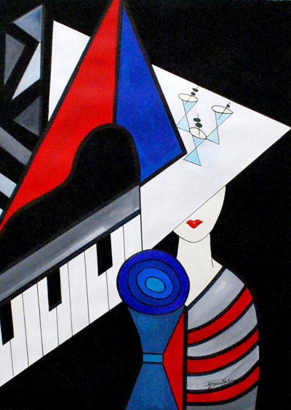 Grace Absi Piano bar acrylic on paper