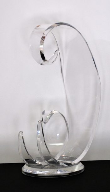 grace absi clear acrylic sculpture, clear waves